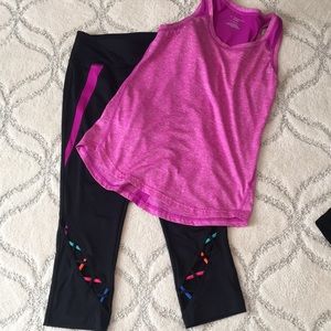 Cute colorful workout exercise outfit